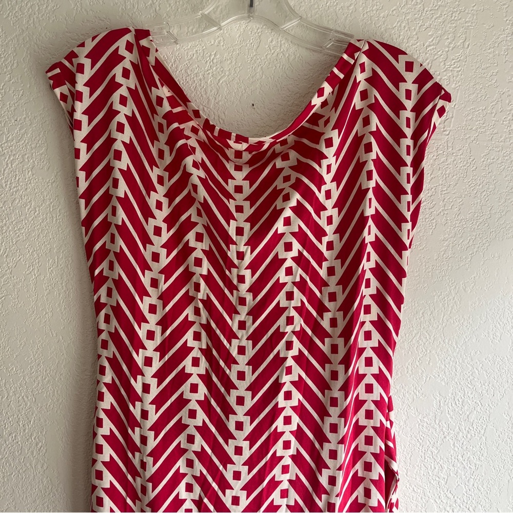 100% Silk Diane Von Furstenberg Retro Pink Red Wrap Dress - Picture 4 of 10